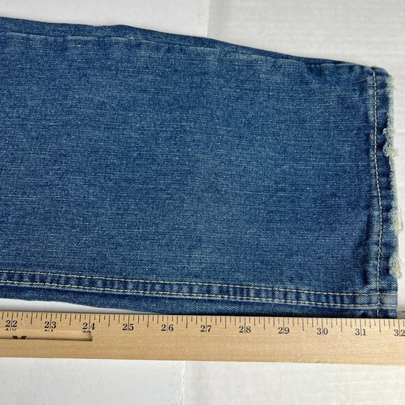 Jordan Craig Artisan Jean Men 33x32 Distressed USA Theme Blue Faded Cotton Denim - Picture 12 of 16